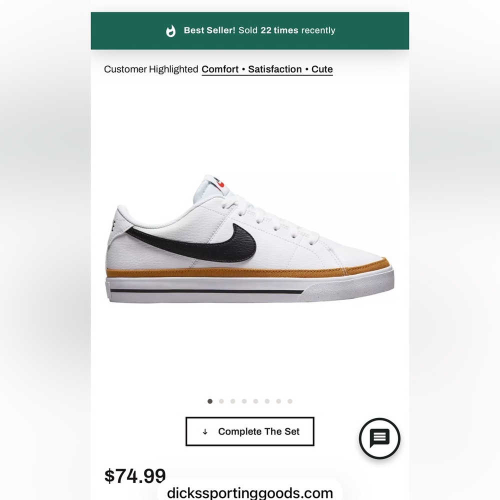 Nike Court Legacy White and Brown Women's Sneakers sz 9.5 - Picture 6 of 7